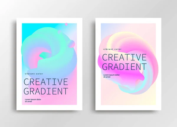 Fluid Gradient Minimal Poster Layout Modern Cover Design Template Abstract —  Vetores de Stock