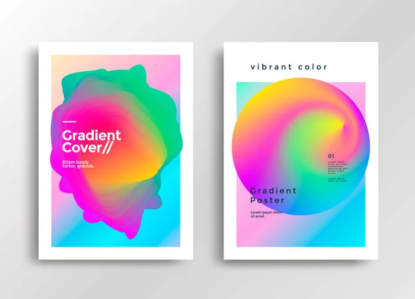 Fluid Gradient Minimal Poster Layout Modern Cover Design Template Abstract — Vetor de Stock