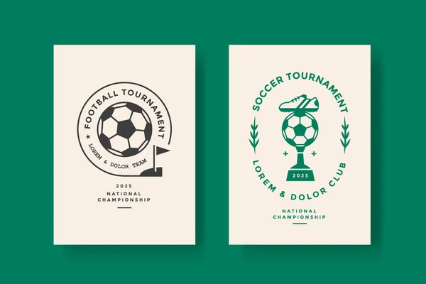 Design Des Vereinswappens Vektor Fußballmarke Mit Ball Vintage Monochromes Team — Stockvektor