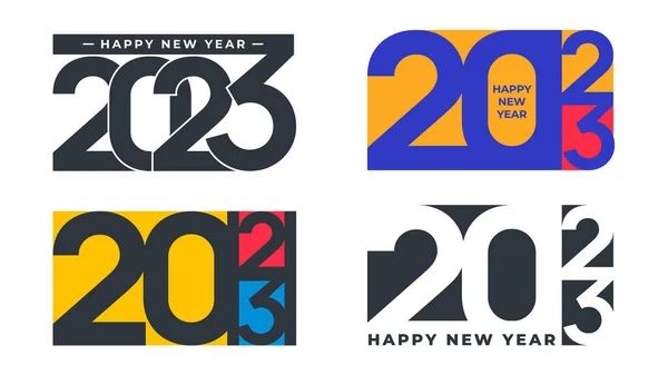 2023 Новым Годом Знак Эмблема Рождественская Открытка Логотипом 2023 Года — стоковый вектор