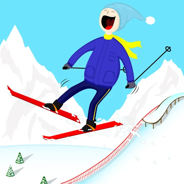 Ski-man — Stockvector