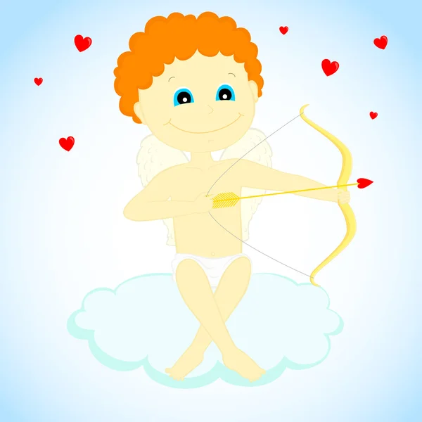 Cupido con arco e freccia — Vettoriale Stock