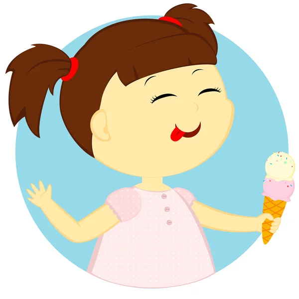 The girl with ice cream — Stock Vector