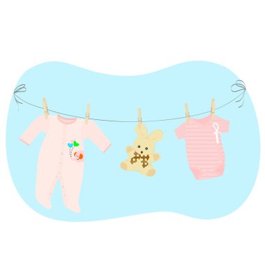 çocuk giyim bir clothesline üzerinde