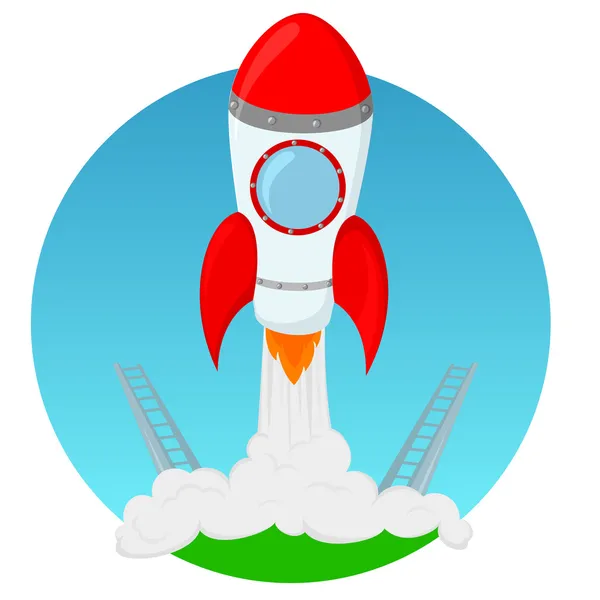 Lanzamiento de cohetes — Vector de stock