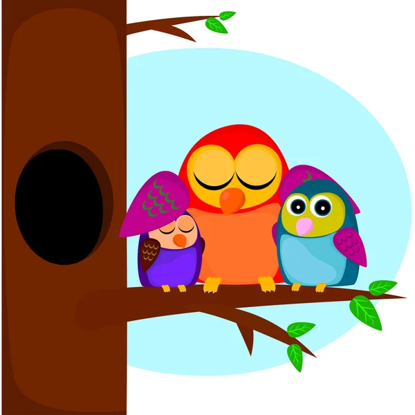 Ptáci na stromě — Stockový vektor