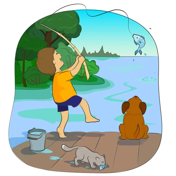 Fishing — Stock Vector