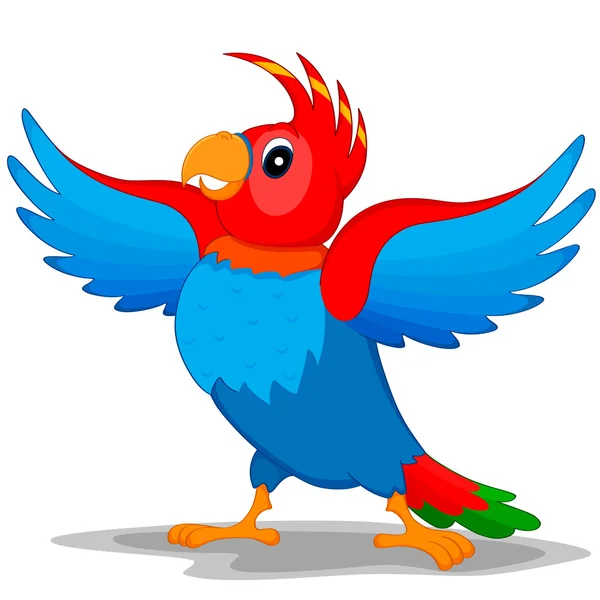 Papoušek s křídly — Stockový vektor