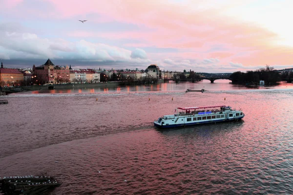 Avond van Praag panorama — Stockfoto