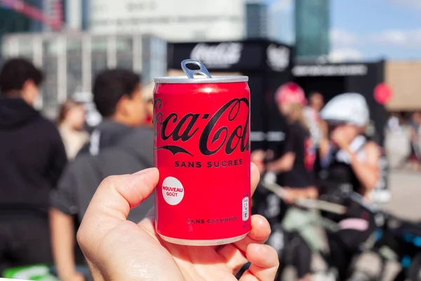 Paris Frankreich 150 Dose Coca Cola Ohne Zucker Präsentation Des — Stockfoto