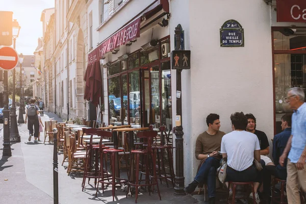 París Francia Juin 2022 Quartier Juif Marais París Cafs Falafels —  Fotos de Stock