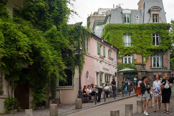 París Francia Julio 2022 Casa Rosa También Apareció Montmartre Gracias — Foto de Stock