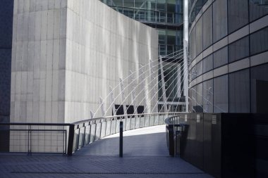 A modern building in the business district of La Defense in the west of Paris, France.