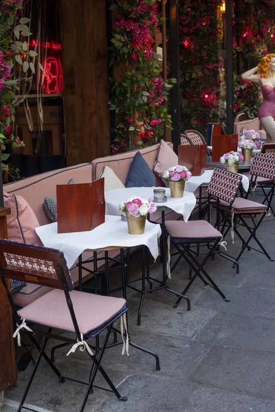 Paris France July 2022 Cozy Street Cafe Tables Paris France — 图库照片