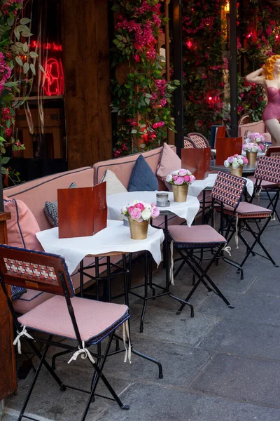 Paris France July 2022 Cozy Street Cafe Tables Paris France — Stock Fotó