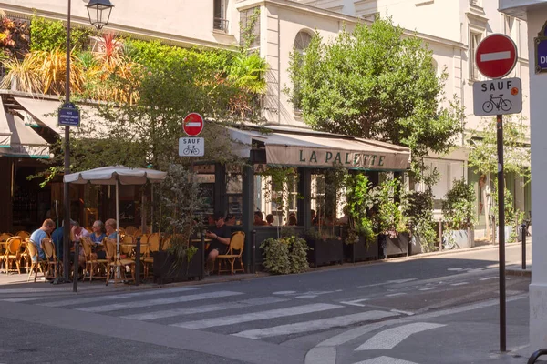 Párizs Franciaország 2022 Július Palette Egy Kávézó Étterem Párizs Kerületében — Stock Fotó