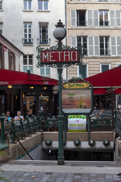 Saint Michel Station Line Paris Metro Opened January 1910 Located Stok Foto