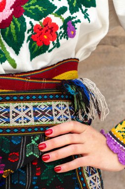 PARIS, FRANCE - 02 Kasım 2023: Ukrayna giysilerine nakış