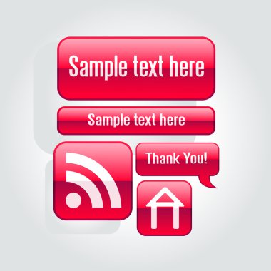 parlak kırmızı web elemanları