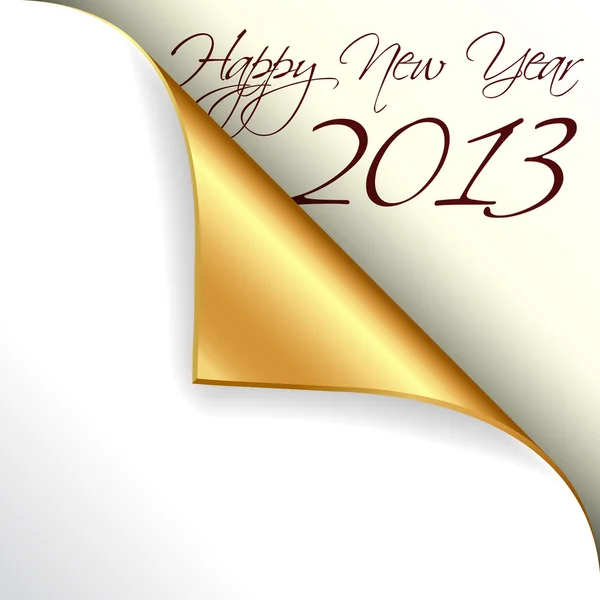2013 ano novo com canto ondulado de ouro Gráficos De Vetores