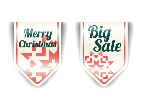 Merry christmas - grote verkoop met rode sneeuwvlok — Stockvector