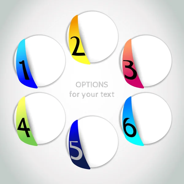 Vector progress options / one, two, three, four, five, six options with col — Stock Vector