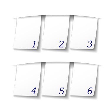 vektör ilerleme seçenekleri / bir, iki, üç, dört, beş, altı kağıt