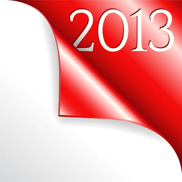 2013 año nuevo con la esquina roja rizada Vector de stock