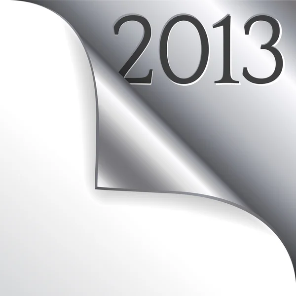 2013 uusi vuosi hopea kiertynyt kulma — vektorikuva