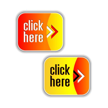 parlak sarı, turuncu ve kırmızı web elemanları