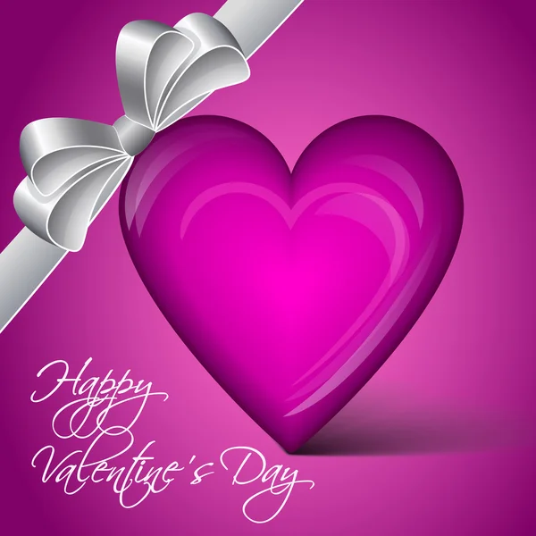 Coeur de vecteur lila - Joyeuse Saint-Valentin — Image vectorielle