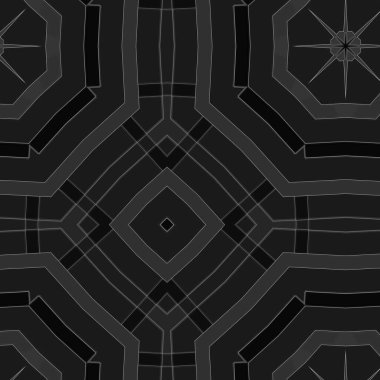 Ornamental bw background with decorative pattern. Decorative grunge tiles backdrop.