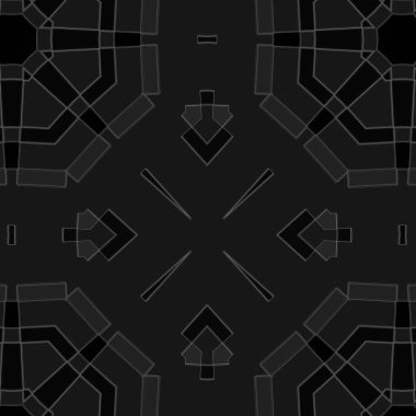 Ornamental bw background with decorative pattern. Decorative grunge tiles backdrop.