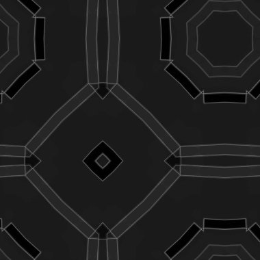 Ornamental bw background with decorative pattern. Decorative grunge tiles backdrop.