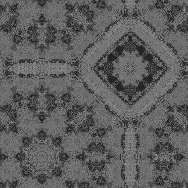 Abstract grey background with decorative ornament. Simple grunge tiles design.