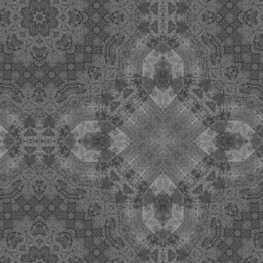 Grey tiles background with abstract ornament. Trendy background for interior design.