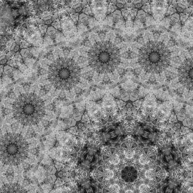 Gray background with decorative tiles. Beautiful interior template.