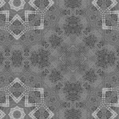 Grey tiles background with abstract ornament. Trendy background for interior design.