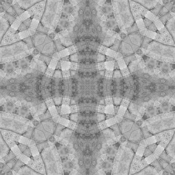 Abstract background with gray ornamental tiles. Trendy interior design.