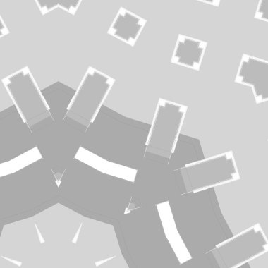 Gray backdrop with ornamental tiles. Trendy interior template.