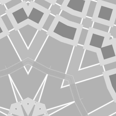Gray backdrop with ornamental tiles. Trendy interior template.