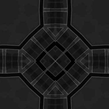 Ornamental bw background with decorative pattern. Decorative grunge tiles backdrop.