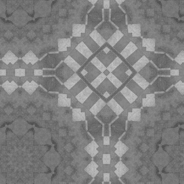 Grey tiles background with abstract ornament. Trendy background for interior design.