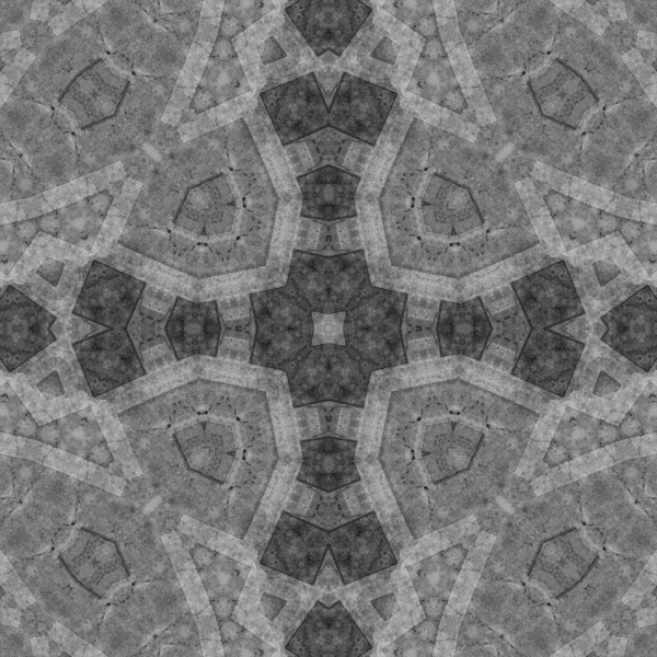 Abstract background with gray ornamental tiles. Trendy interior design.