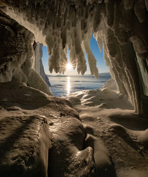 Baykal Gölü Nün Buz Mağaraları — Stok fotoğraf