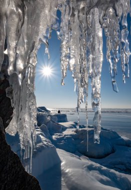 Baykal Gölü. Kıyılarda su sıçraması