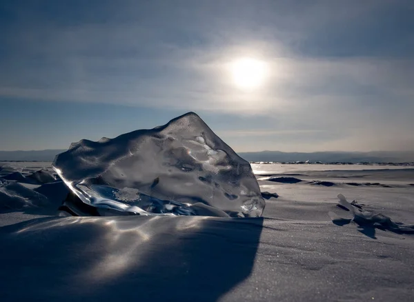 Inverno Baikal Gelo Azul — Fotografia de Stock