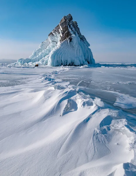Winter Baikal Blauw Ijs — Stockfoto