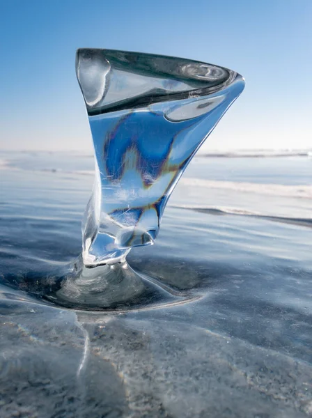 Zima Baikal Niebieski Lód — Zdjęcie stockowe