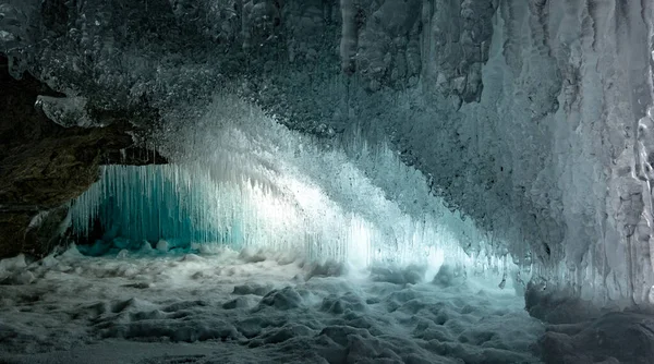 Tél Bajkálon Kék Jég — Stock Fotó